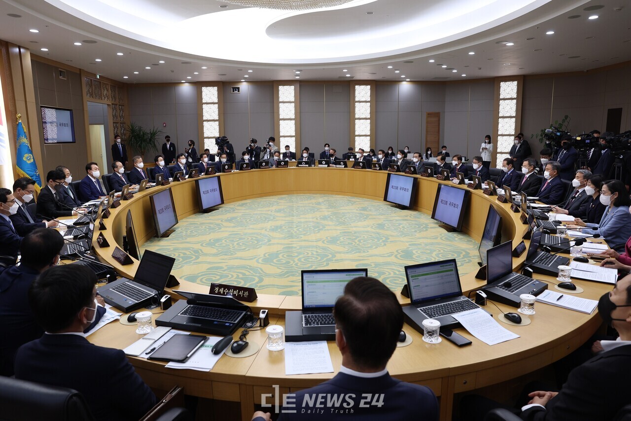 정부세종청사 첫 공식 국무회의 개최... '  data-nummark=