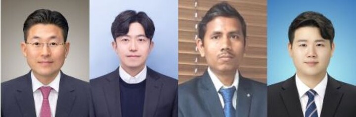 왼쪽부터 진성훈 교수, 김형진 교수, 아짓쿠마르 박사, 김진우 연구원. [사진=인천대]