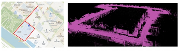 인천 송도 자율주행구간 및 지도